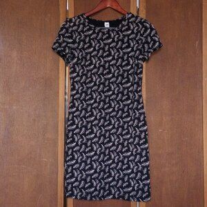 Old Navy Black and White Leaf Print Mini Dress, Size S